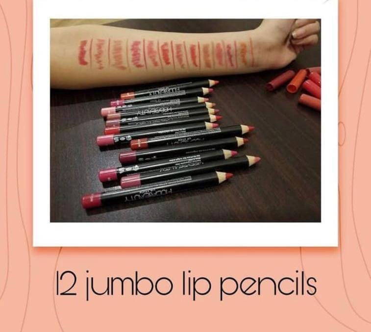 Huda Beauty Jumbo Lip Pencil Set - Pack of 12 Long-Lasting Matte Lip Crayons - Image 4