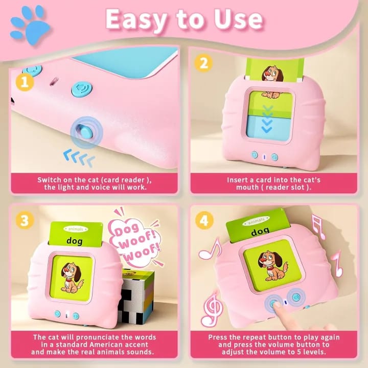 Talking Flash Cards Learning Machine - Early Educational Interactive Toy for Toddlers & Preschool Kids - Image 3