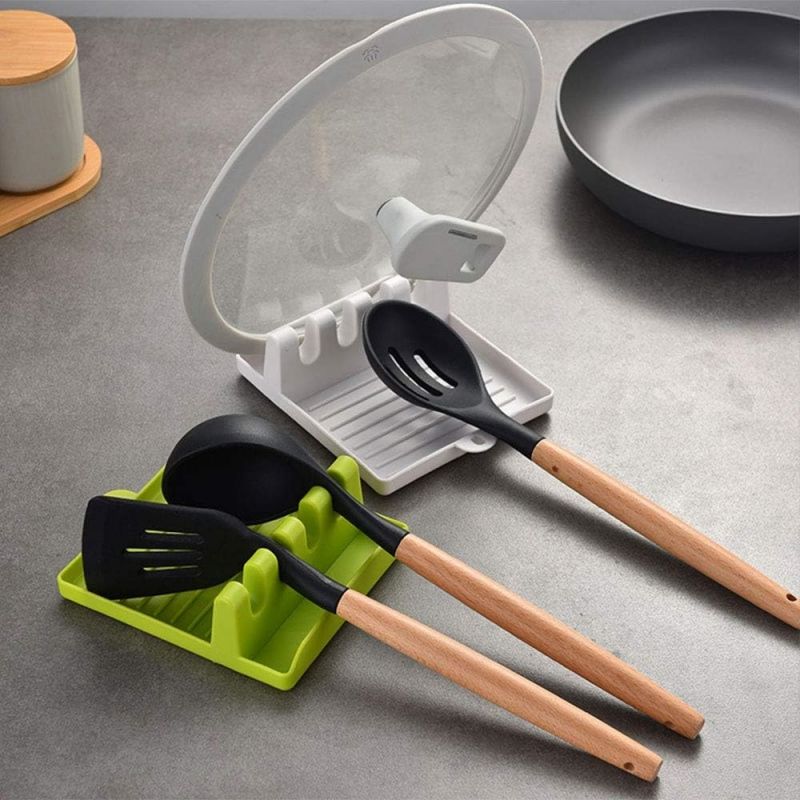 Hanging Kitchen Utensil Rest with Drip Pad - Heat-Resistant BPA-Free Spoon & Ladle Holder for Stove Top