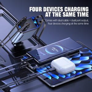 Compro 4-in-1 Retractable Car Charger 120W | Fast Charging USB Car Adapter for iPhone & Type-C Devices