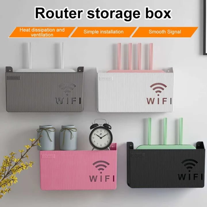 Router Storage Box - Wall-Mounted WiFi Router Organizer | ABS Cable Management Box for Home & Office - Image 3