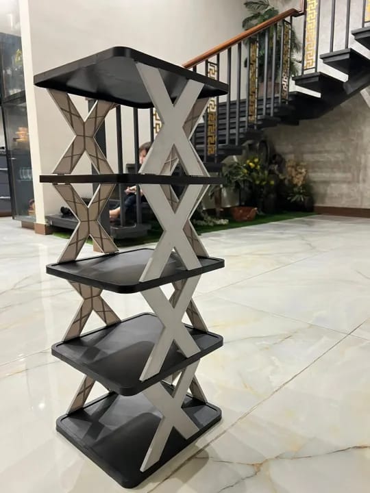 5 Layer Multi-Functional Shoe Rack - Space-Saving Stackable Organizer for Home & Entryway - Image 3