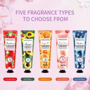 Meidian Fruit Extract Hand Cream Set - Moisturizing & Perfumed Hand Care (Pack of 5)