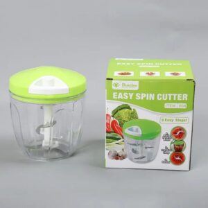Manual Food Chopper with 5 Stainless Steel Blades - Vegetable Cutter, Slicer & Peeler for Fast Kitchen Prep