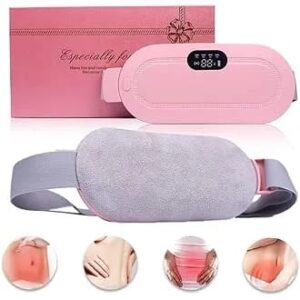 Period Pain Cramp Relief Belt - Portable Menstrual Heating Pad & Electric Massager for Women