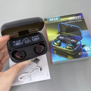 M10 TWS Wireless Bluetooth Earbuds - Touch Control AirPods with LED Digital Display & Deep Bass