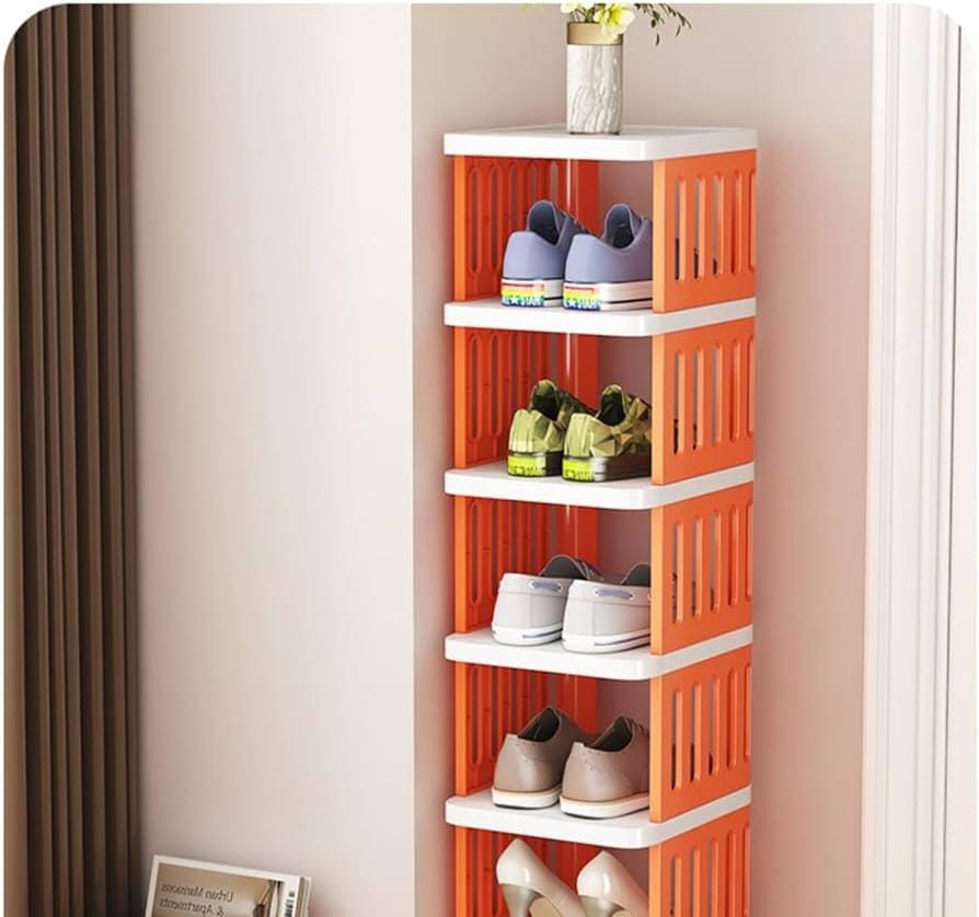 5-Layer Classic Plastic Shoe Rack - Space-Saving Durable Shoe Organizer for Home & Entryway - Image 4