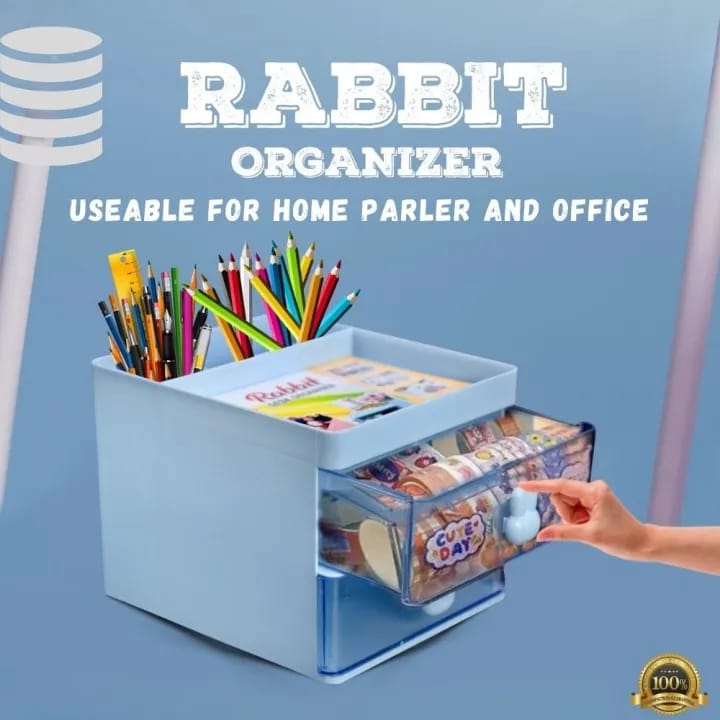 Rabbit Handle Desk Organizer - Multi-Purpose Storage Box for Home, Office, Kitchen & Parlor - Image 3