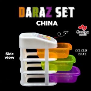 China Daraz Pack of 3 Storage Box Set - Multi-Colour Drawer Organizer for Home & Kitchen