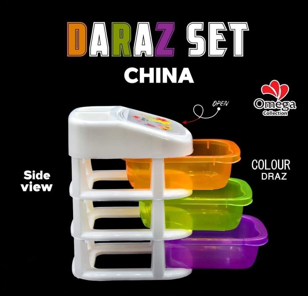 China Daraz Pack of 3 Storage Box Set - Multi-Colour Drawer Organizer for Home & Kitchen