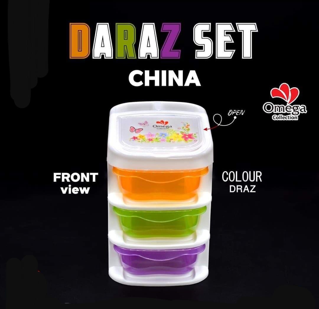 China Daraz Pack of 3 Storage Box Set - Multi-Colour Drawer Organizer for Home & Kitchen - Image 2