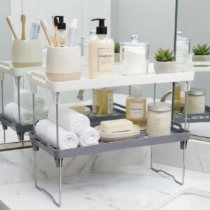 Multipurpose Foldable Storage Rack - Single Layer, Stackable & Space-Saving Kitchen Organizer (Bigger Size)