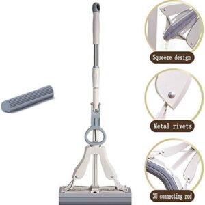 Double Squeeze Floor Sponge Mop - Heavy-Duty PVA Absorbent Mop with Quick Dry Design