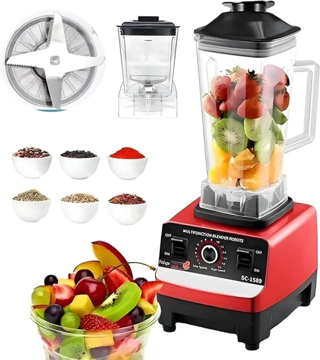 Silver Crest Heavy Duty Blender 2-in-1 - 4500W Powerful Motor | Large Unbreakable Jug, Juicer, Chopper & Grinder - Image 4