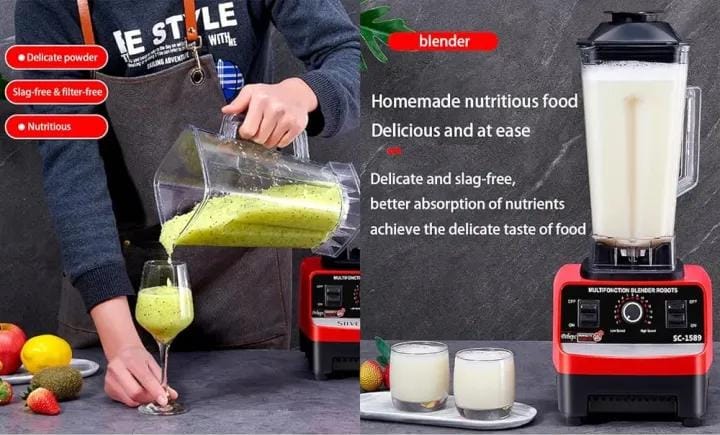 Silver Crest Heavy Duty Blender 2-in-1 - 4500W Powerful Motor | Large Unbreakable Jug, Juicer, Chopper & Grinder - Image 3