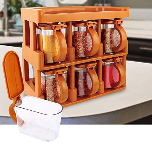 Master Chef 6-Jar Masala Rack - Spice Storage Box Set for Kitchen Seasoning & Organization - Image 4