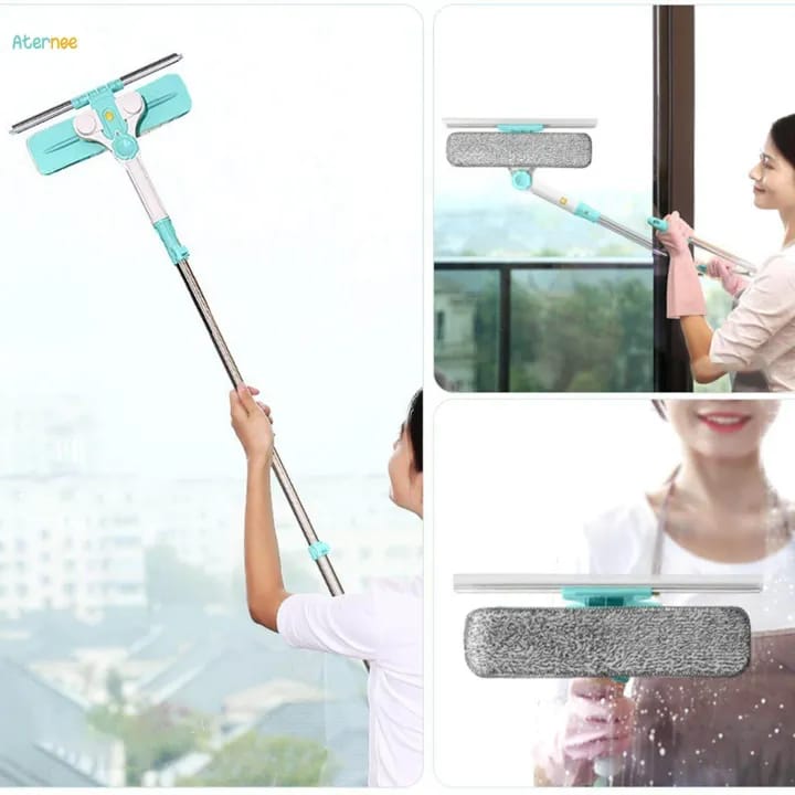 Rotatable Glass Wiper | Bendable Double-Sided Squeegee for Window & Floor Cleaning