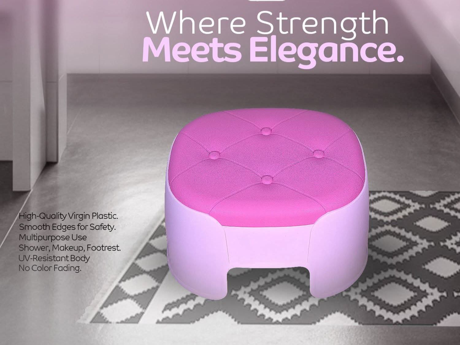 Easyware Plastic Bath & Sitting Stool - Kids Bathroom Stool & Step Stool for Home, Playroom & Garden - Image 4