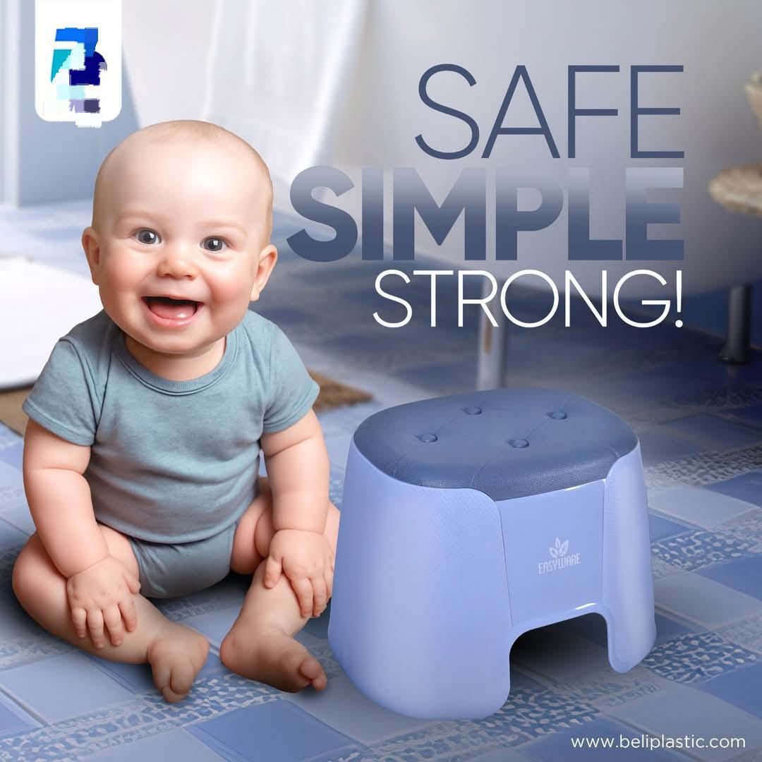 Easyware Plastic Bath & Sitting Stool - Kids Bathroom Stool & Step Stool for Home, Playroom & Garden - Image 2