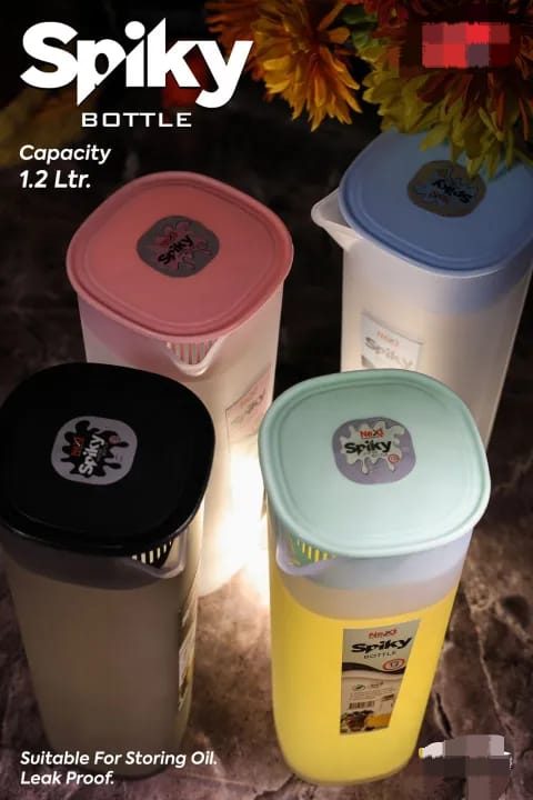 Spiky Leak-Proof Bottle 1.2L – Durable, Stylish & Multi-Purpose Storage Container - Image 3