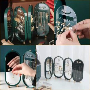 Foldable Jewelry Organizer - Portable Multi-Layer Earring & Necklace Storage Box