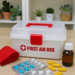 Compact First Aid Box - Portable Medical Storage Case for Home, Office, Travel & Emergency Use