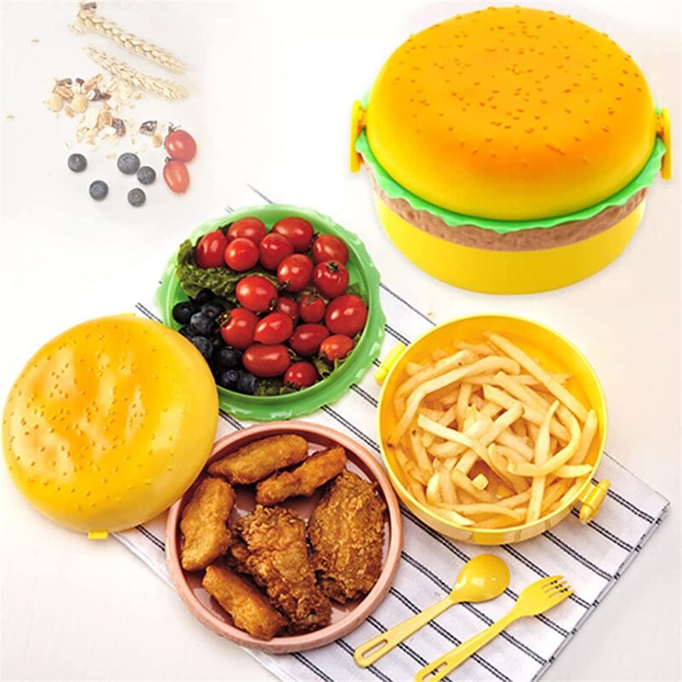 Burger Shape Lunch Box for Kids - Cute & Unique Multi-Layer Food Storage Container