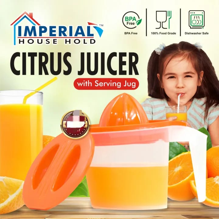 Citrus Juicer - Manual Orange & Lemon Hand Rotation Press with Built-In Pour Spout - Image 2